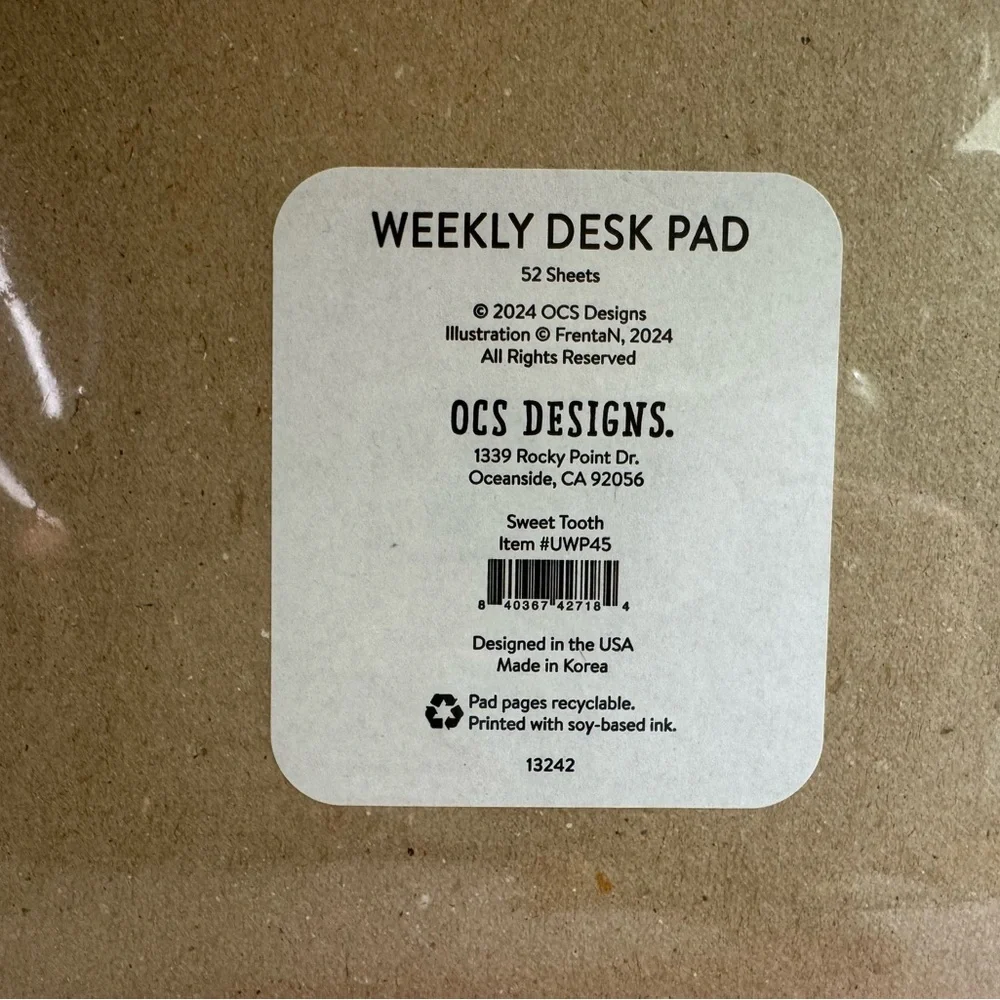 “Sweet Tooth” Weekly Desk Pad and Pens Set